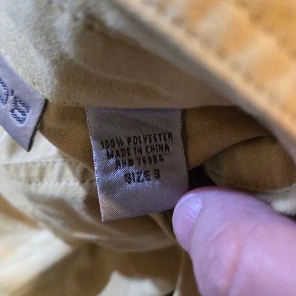 Chico’s Faux Suede Button Up Blouse Yellow Long Sleeve Top Size XL 3 - Picture 6 of 9